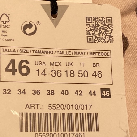 NWT Zara Cream/Brown Animal Print Flared Full Length High Waist Jeggings Size 14 - Picture 5 of 7